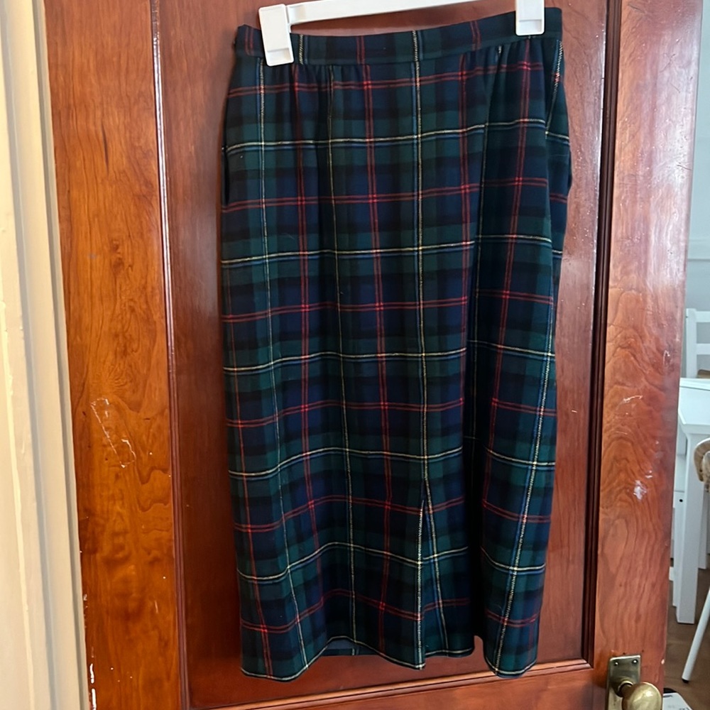 Plaid vintage wool skirt